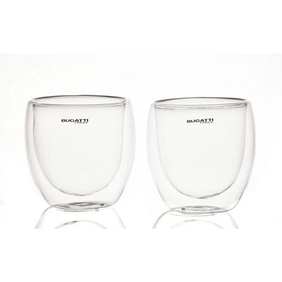 Conjunto 2 Copos De Café Chá De Parede Dupla 250ml Bugatti
