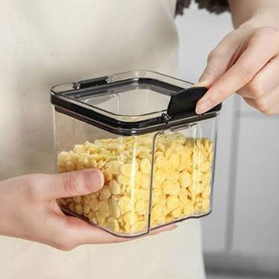 Pote Hermetico Conserva Veda Trava 700ml Acrilico Transparente Mantimento Tempero Alimento Cozinha