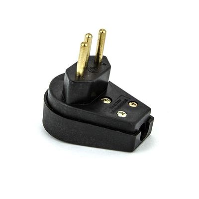 Plug Macho Tomada Elétrica Tripolar 10a 90 Graus - Preto