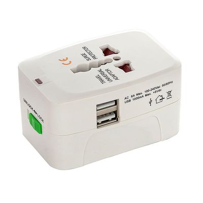 Adaptador De Tomada Universal Com 2 Usb Viagem + 150 Países