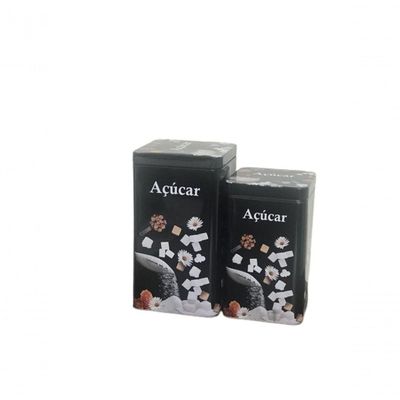 Conjunto Com 02 Latas De Metal 8247 - Y888 Açúcar