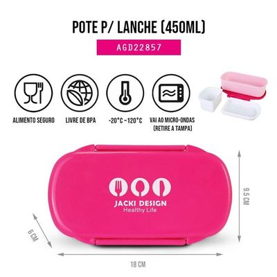 Pote P- Lanche 450ml Jacki Design - Pink Pink
