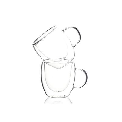 Conjunto 2 Xícaras Café Com Parede Dupla Com Alça 150ml
