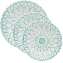 Kit Pratos Rasos Fundos E Sobremesa Donna Mandala Oxford Cerâmica 18 Peças