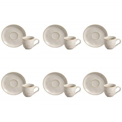Conjunto De Xícara De Cafezinho Com Pires 06 Peças Bio Latte Porto Brasil