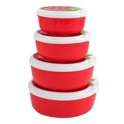 Pote Para Lanche De 4 Peças Filhotinhos Jacki Design Vermelho