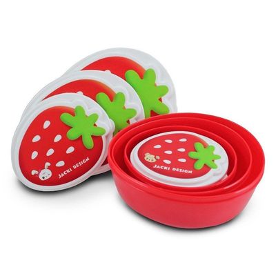 Pote Para Lanche De 4 Peças Filhotinhos Jacki Design Vermelho