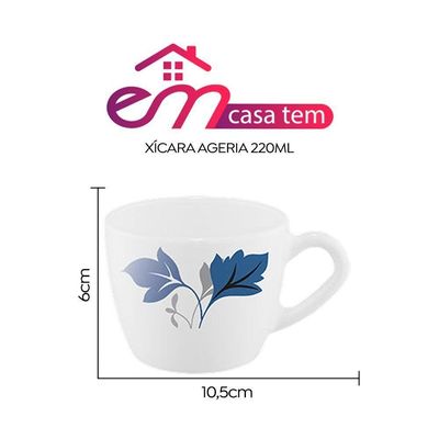 Xícara De Chá Vidro Ageria Decorado Em Casa Tem 220ml
