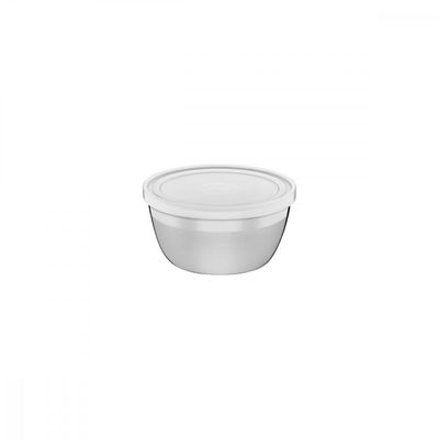 Pote Redondo Tramontina Freezinox Em Aço Inox Com Tampa Plástica 9 Cm 0,3 L