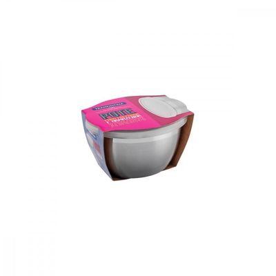 Pote Redondo Tramontina Freezinox Em Aço Inox Com Tampa Plástica 9 Cm 0,3 L