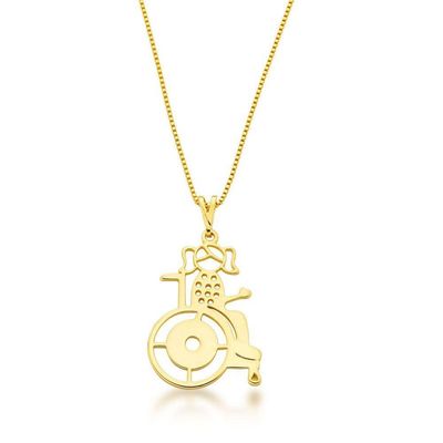 Colar Sou Cadeirante Especial Banhado A Ouro 18k - Menina