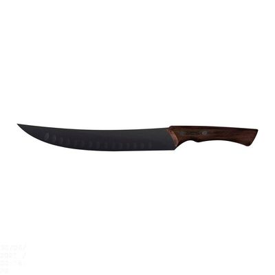 Faca Para Carne Churrasco Black Com Lâmina Em Aço Inox Escurecido E Cabo De Madeira 10"
