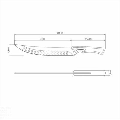 Faca Para Carne Churrasco Black Com Lâmina Em Aço Inox Escurecido E Cabo De Madeira 10"
