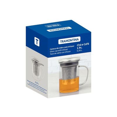 Caneca De Vidro Tramontina Com Infusor De Chá 350 ml