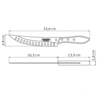 Faca Para Carne Butcher Cabo Em Madeira Tratada Polywood Castanho 8" Tramontina