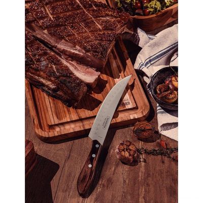 Faca Para Carne Butcher Cabo Em Madeira Tratada Polywood Castanho 8" Tramontina