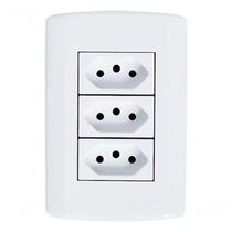 Placa 4x2 + 3 Tomadas 2p+t 10a-250v 250v - Branco