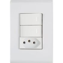 Placa 4x2 Interruptores Simples E 1 Tomada 2p+t 20a-250v Branco Branco - 250v