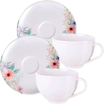 Kit Jogo Xicaras 4 Pessoas 4 Pçs Tramontina Floratta 250ml