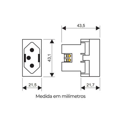 Módulo Tomada Fame Habitat 2p+t 20a Branca