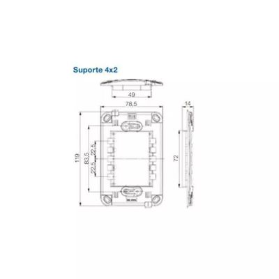 Suporte Plastico 4x2 Compose Weg Cinza Claro - 4x2