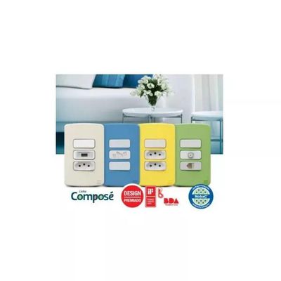 Suporte Plastico 4x2 Compose Weg Cinza Claro - 4x2