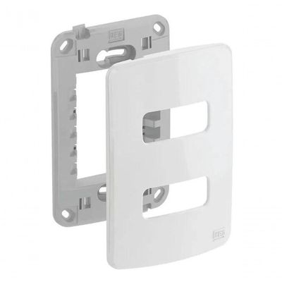 Placa Com Suporte 4X2 2 Posições Branco Composé