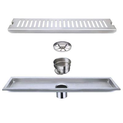 Ralo Linear 20cm Aço Inox Banheiro Anti Odor Anti Inseto Area Externa Lavabo Piscina Quintal
