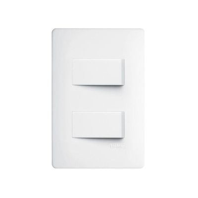Interruptor Simples Duplo Fame Habitat Com Placa 4x2 Branco