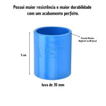 Luva 35mm Soldavel Irrigacao Azul Pvc Amanco