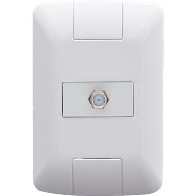 Conjunto Placa Com Tomada Tv Sat Aria Branca - Tramontina