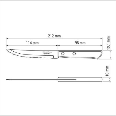 Faca Para Churrasco 5" Tramontina Em Aço Inox E Cabo Em Madeira Polywood Vermelho Tramontina