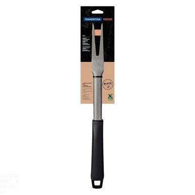 Garfo Trinchante Churrasco Black Com Lâmina Em Aço Inox E Cabo De Polipropileno Preto