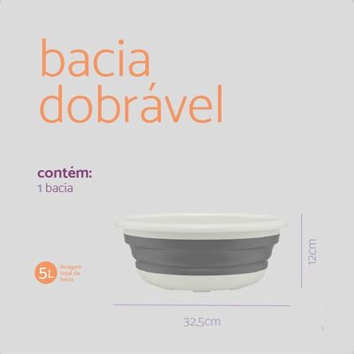 Bacia Retrátil De Plástico 5 Litros Multiuso Simplo