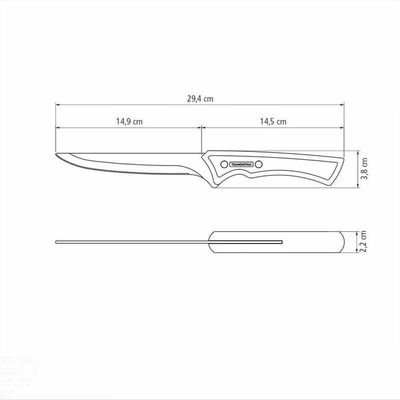 Faca Para Desossar Churrasco Black Com Lâmina Em Aço Inox Escurecido E Cabo De Madeira 6"