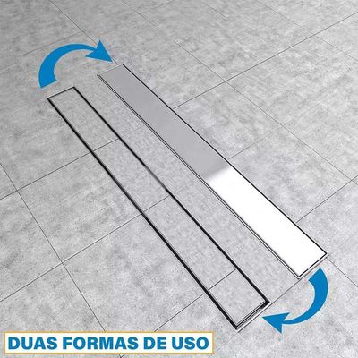 Ralo Invisivel Oculto 30cm Linear Inox Banheiro Lavabo Anti Odor Anti Inseto Seguro Resistente