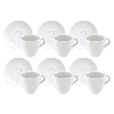 Kit Xícaras De Café Expresso Tramontina Paola Em Porcelana 95 Ml 12 Peças Tramontina
