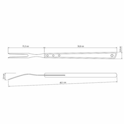 Garfo Trinchante Churrasco Com Lâmina Em Aço Inox E Cabo De Madeira 46 Cm - Tramontina