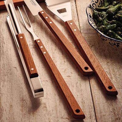 Garfo Trinchante Churrasco Com Lâmina Em Aço Inox E Cabo De Madeira 46 Cm - Tramontina