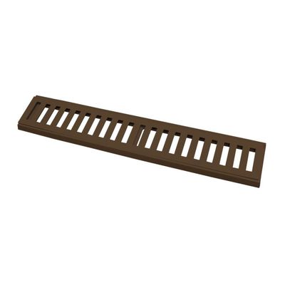 Ralo Grelha Linear Com Caixilho Em Alumínio Marrom 10x50cm
