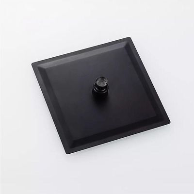 Ducha Chuveiro 20x20 Inox Preto Fosco Slim Quadrado Suporte Parede Piscina Banheiro Area Externa