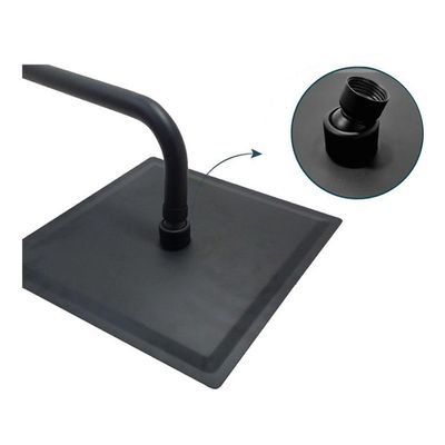 Ducha Chuveiro 20x20 Inox Preto Fosco Slim Quadrado Suporte Parede Piscina Banheiro Area Externa
