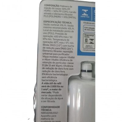 Kit 03 Un Elemento Refil P- Torneira Lagune Vitalité Víqua