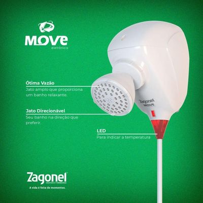 Ducha Move Eletrônica 220v - Zagonel Branco
