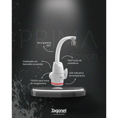 Torneira Elétrica Prima Touch 5500w Zagonel Branca