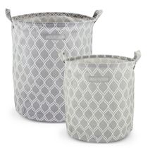 Conjunto De Cesto Para Roupa M E G Cinza - Listrada