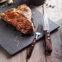 Jogo De Talheres Para Churrasco Jumbo Em Aço Inox Com Cabo Castanho Polywood 12 Peças - Tramontina
