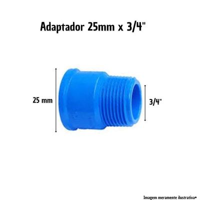 Adaptador 25mm X 3-4" Azul Irrigação Amanco