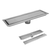 Ralo Linear Oculto 40cm Inox Anti Odor Anti Inseto Banheiro Lavabo Invisivel Seguro