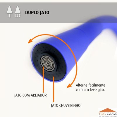 Torneira Mesa Emborrachada Azul Cônico - (ef)